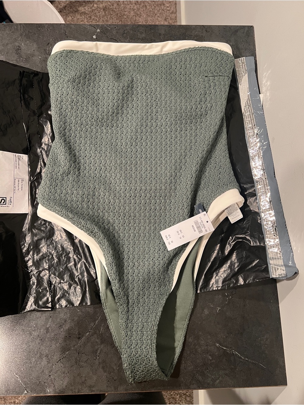 NWT Abercrombie A&F Marina Crochet-Style One-Piece Swimsuit medium - Picture 6 of 6
